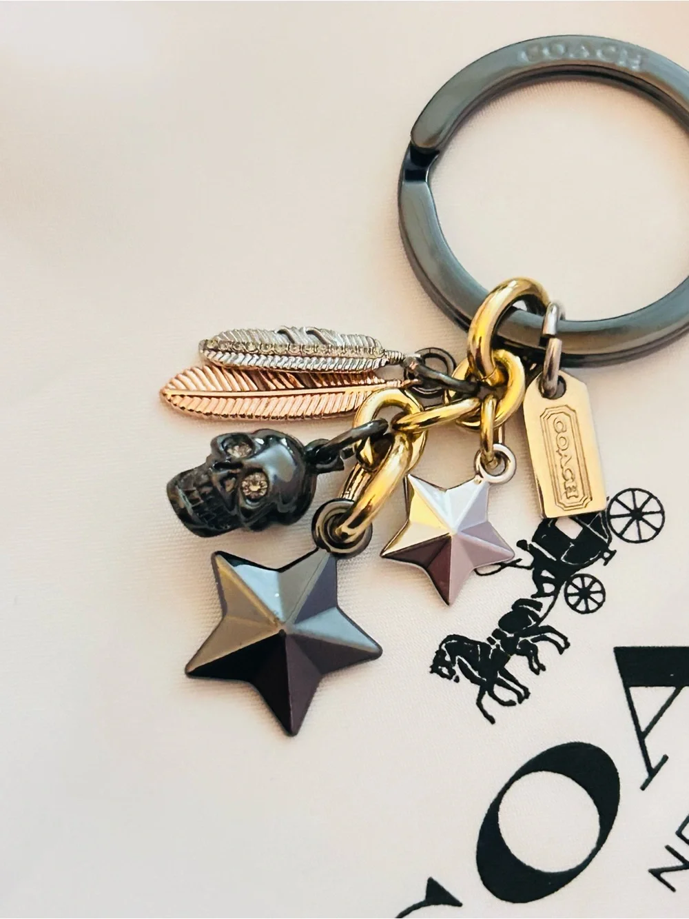EXTREMELY RARE Coach Charm Skull, Feather, Star, And Tag Keychain/ Bag Charm